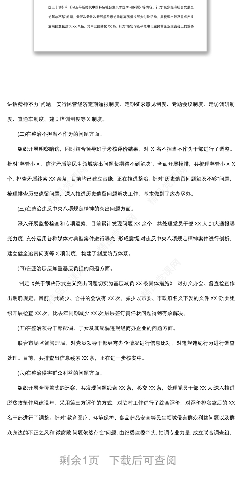 主题教育专项整治“回头看”工作总结报告