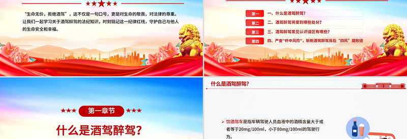 简洁风严防纪法红线杜绝酒驾醉驾PPT作风建设学习课件