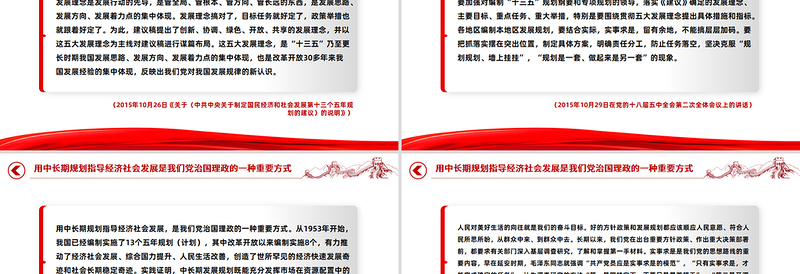 红色精美用中长期规划指导经济社会发展是我们党治国理政的一种重要方式PPT课件下载