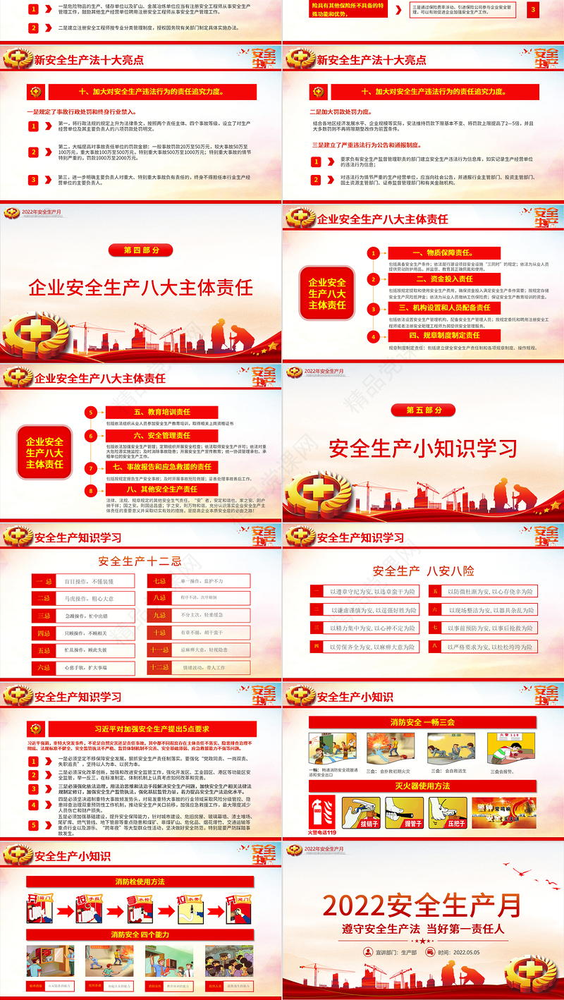 全国安全生产月PPT党政风优质遵守安全生产法当好第一责任人课件