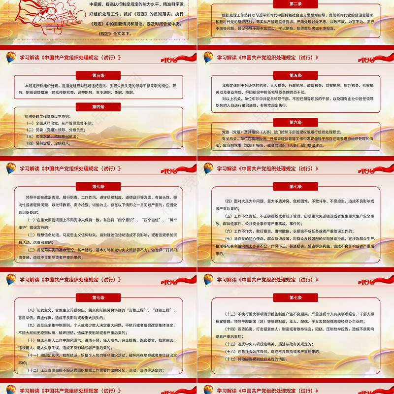 中国共产党组织处理规定PPT模板