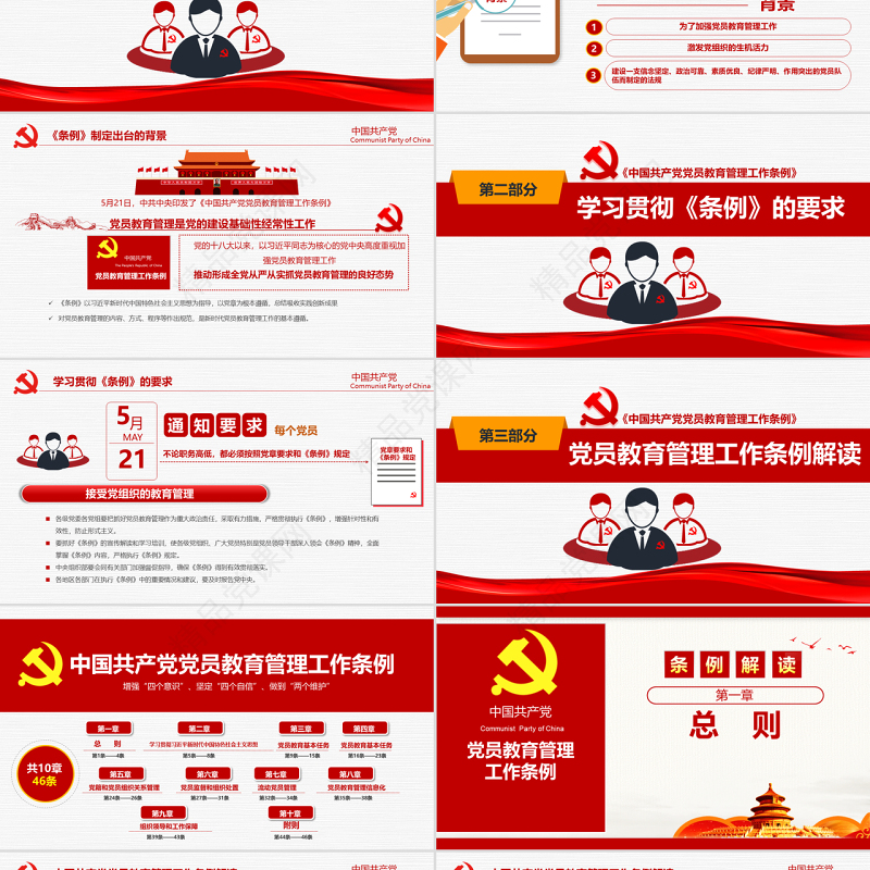 原创2019党员教育管理工作条例党政党建党委-版权可商用