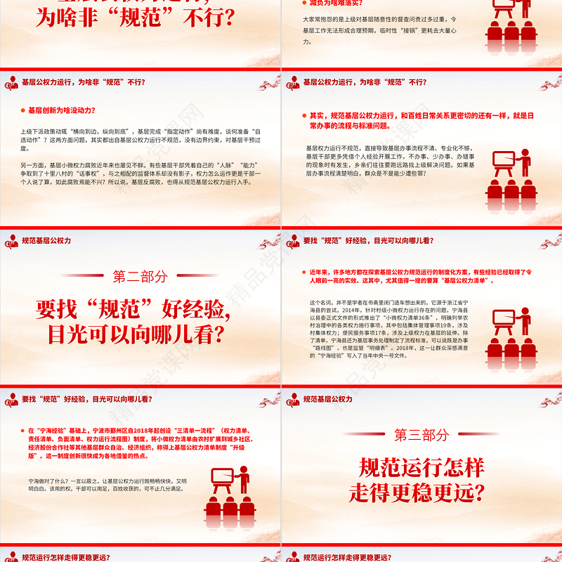 强化基层公权力监督PPT红色党政风狠抓乡村干部教育监督管理助推清廉乡村建设新思想微宣讲