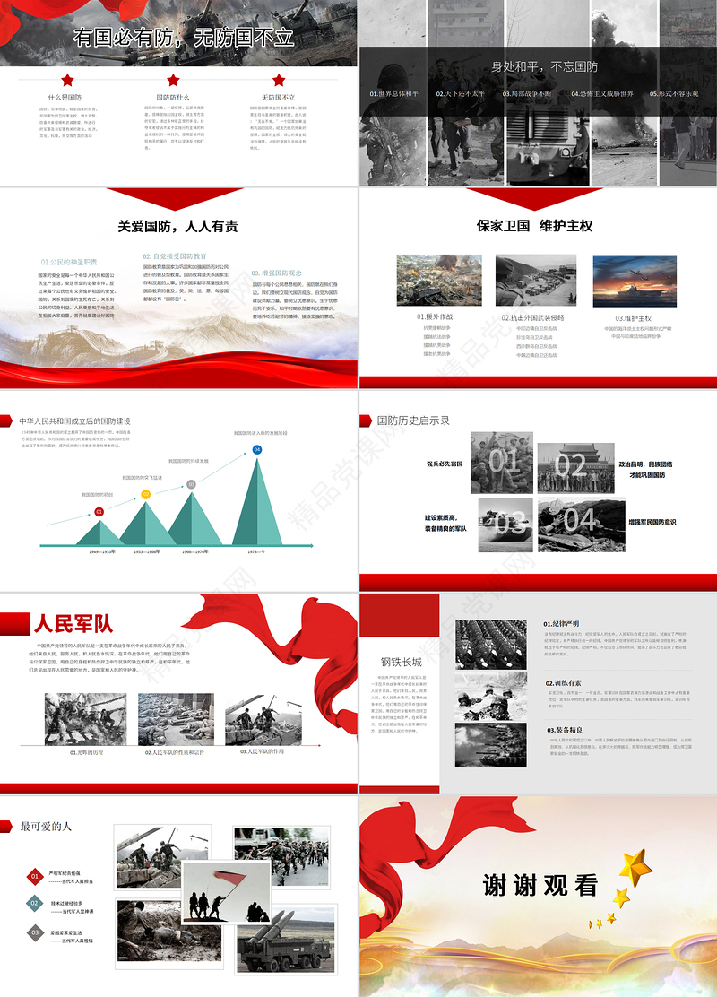 国防教育PPT模板