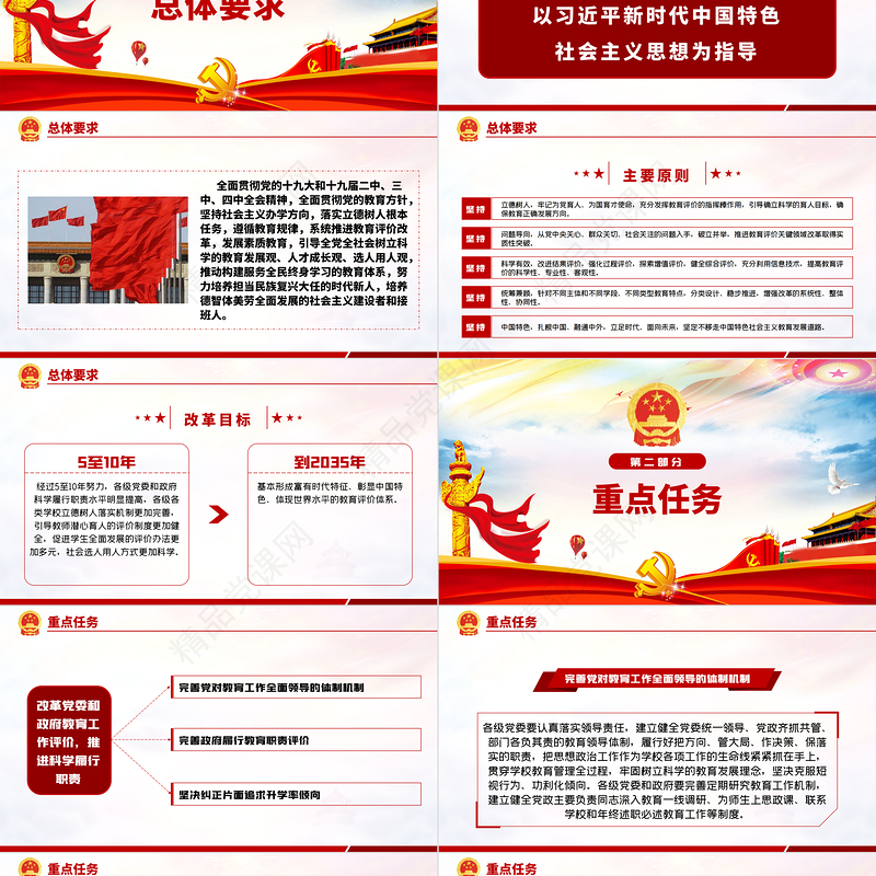 炫彩时尚深化新时代教育评价改革总体方案学习解读ppt