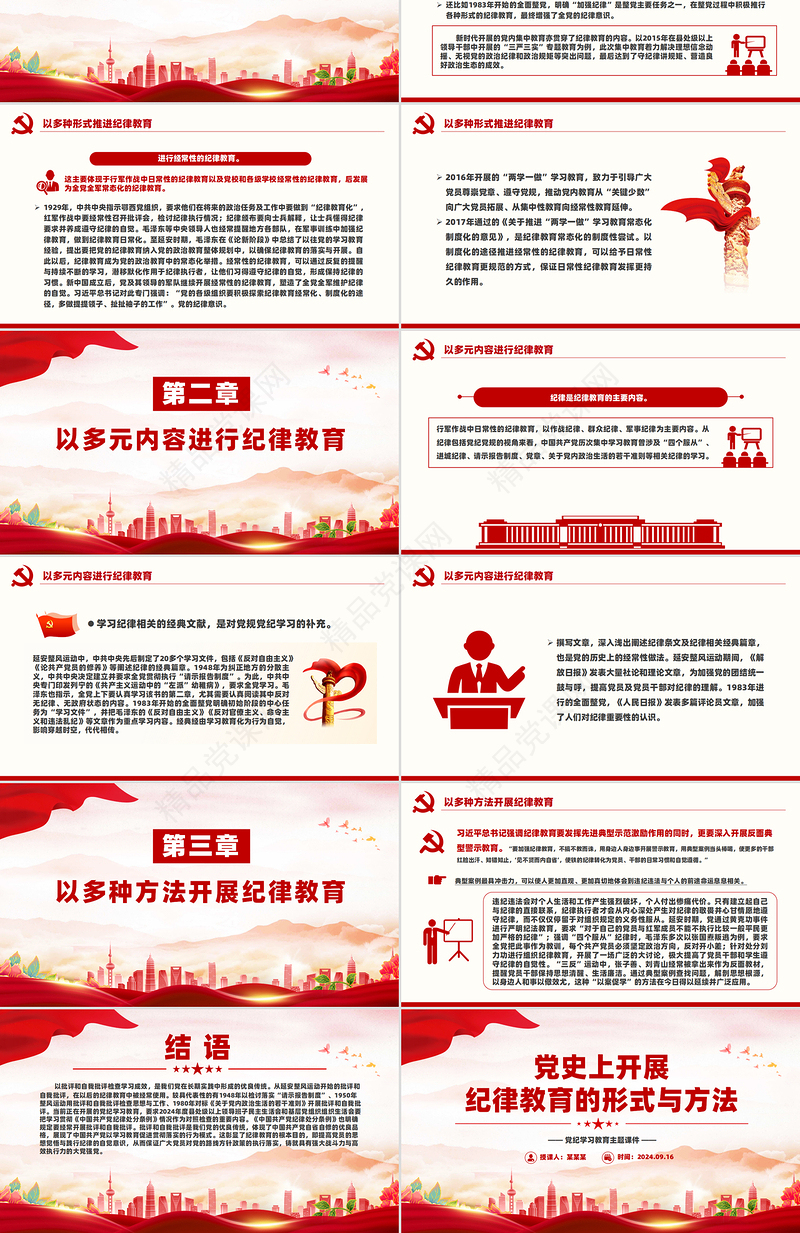 党政风党史上开展纪律教育的形式与方法PPT党纪学习教育主题课件