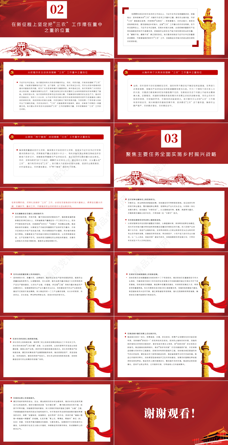 扎实做好“三农”工作全面推进乡村振兴PPT党政风深入学习贯彻习近平总书记关于“三农”工作的重要论述专题