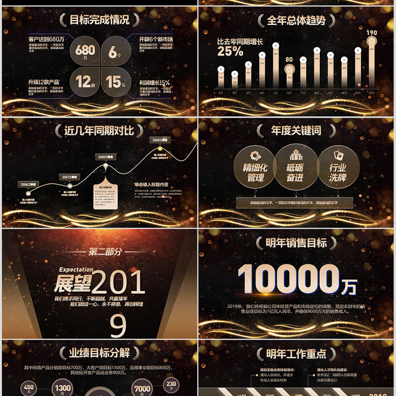 原创2019公司年会开场颁奖典礼ppt模板-版权可商用