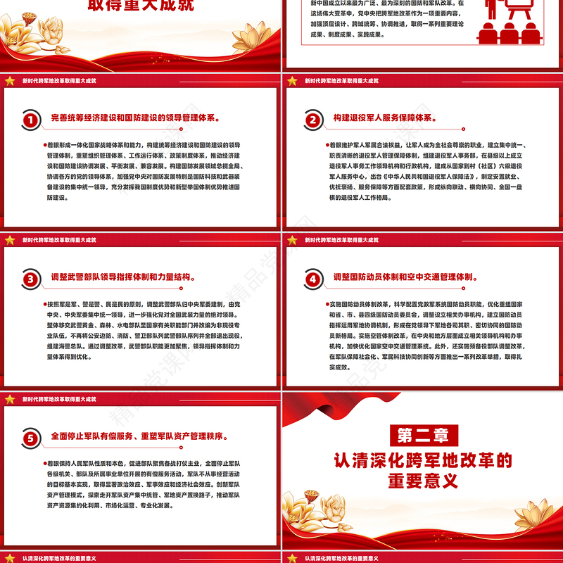 精美大气深化跨军地改革加快国防和军队现代化PPT党课下载