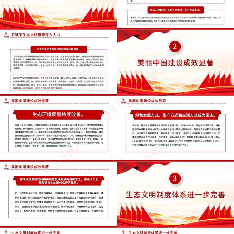 十年来我国生态文明建设取得新的历史性成就PPT优质党建风党员干部深入学习非凡十年之生态文明建设专题党政党建课件