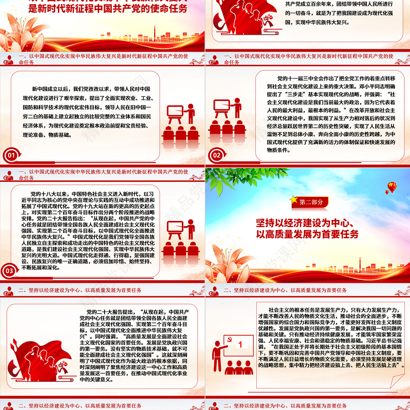 必须将推进中国式现代化作为最大的政治战略需求ppat精美大气习近平经济思想微党课