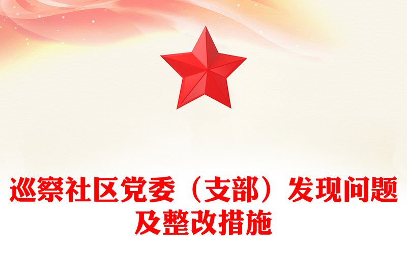 巡察社区党委（支部）发现问题及整改措施word模板