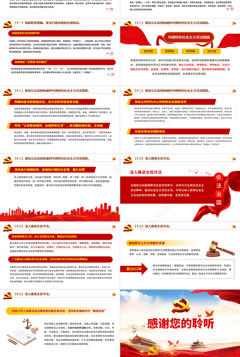 红色大气党政风全面解读中共中央印发法治中国建设规划PPT
