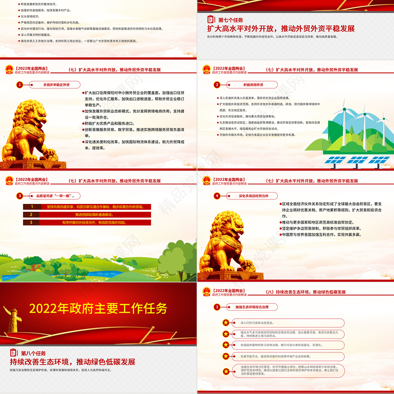 政府工作报告全文PPT党政风优质深入学习贯彻全国两会精神党课课件