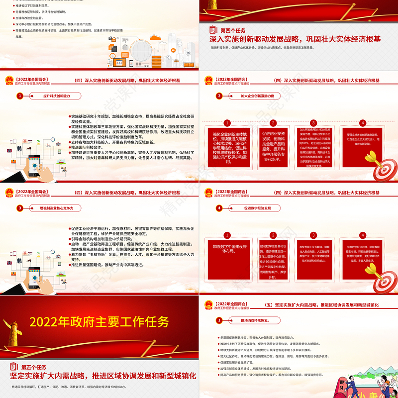 政府工作报告全文PPT党政风优质深入学习贯彻全国两会精神党课课件