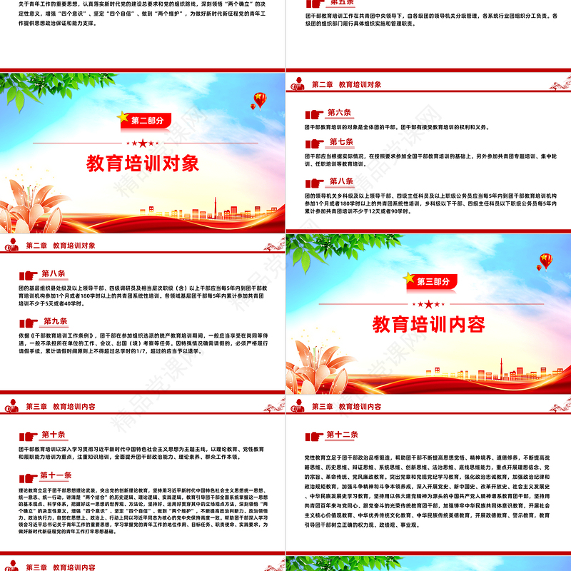 2024修订版《中国共产主义青年团干部教育培训工作条例》PPT干部教育培训团课课件