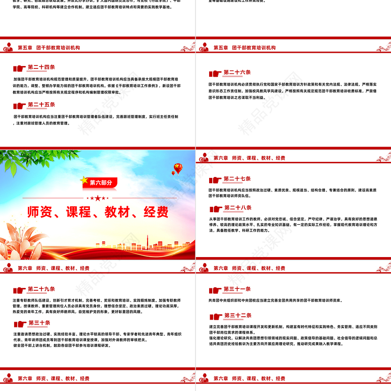 2024修订版《中国共产主义青年团干部教育培训工作条例》PPT干部教育培训团课课件