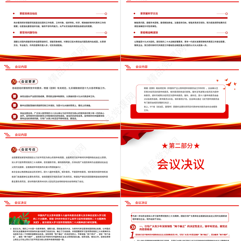 2023共青团十八届七中全会精神PPT学习共青团十八届七中全会精神主题团日专题党建课件