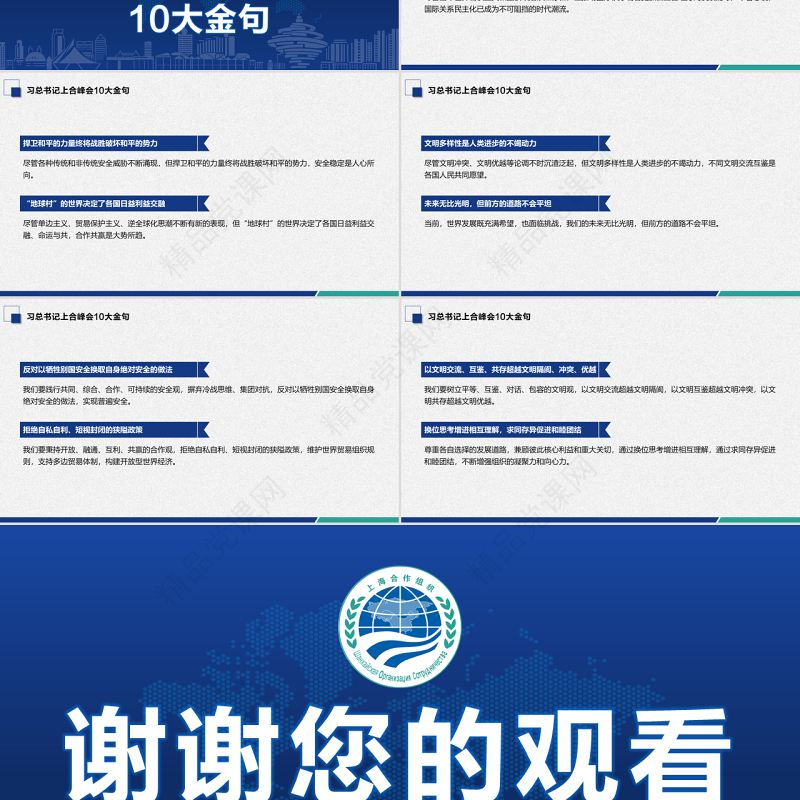 地域党课之学习解读上合组织青岛峰会弘扬上海精神PPT模板