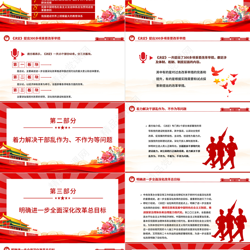 2024二十届三中全会精神解读PPT大气简洁三中全会公报党课课件