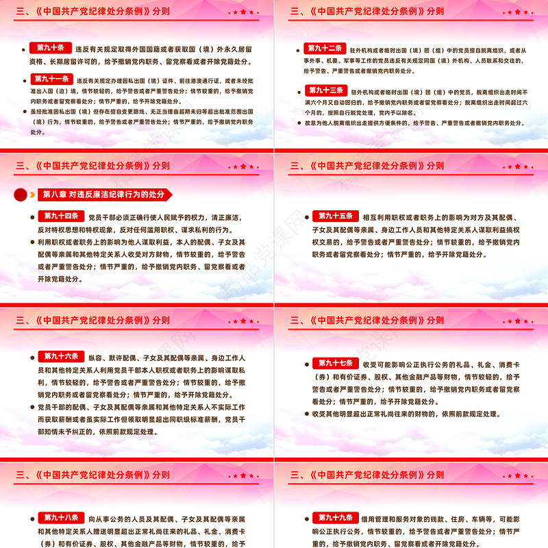 2024中国共产党纪律处分条例PPT党政风简约全面加强党的纪律建设党课课件