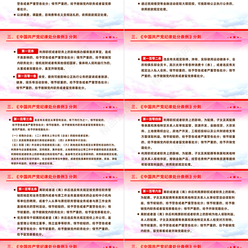 2024中国共产党纪律处分条例PPT党政风简约全面加强党的纪律建设党课课件