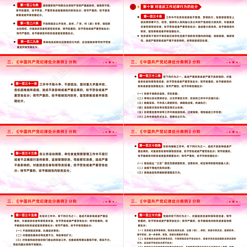 2024中国共产党纪律处分条例PPT党政风简约全面加强党的纪律建设党课课件