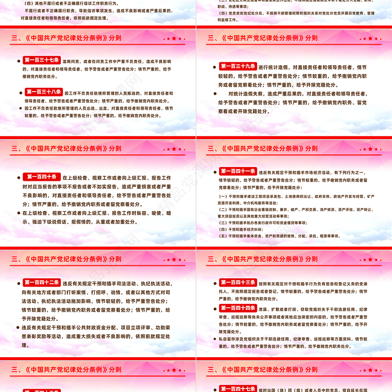 2024中国共产党纪律处分条例PPT党政风简约全面加强党的纪律建设党课课件