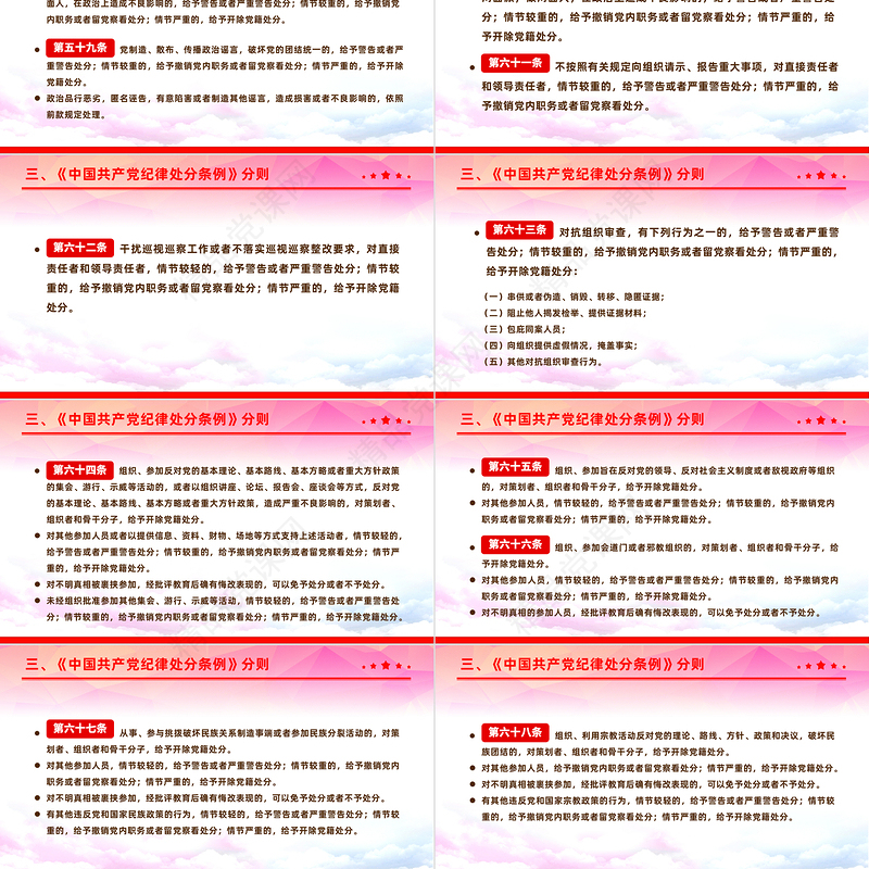 2024中国共产党纪律处分条例PPT党政风简约全面加强党的纪律建设党课课件