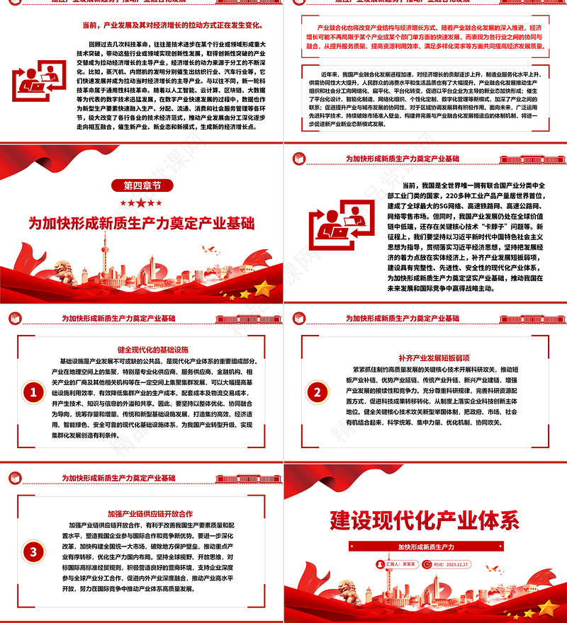 2023建设现代化产业体系ppt精美简洁加快形成新质生产力党组织经济发展专题教育党课课件