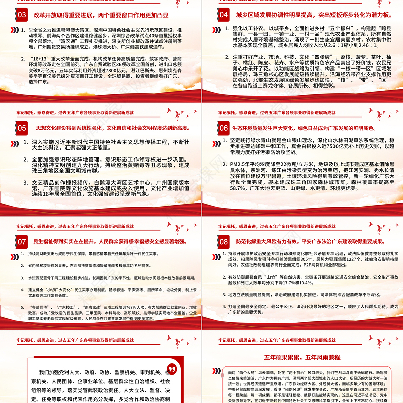 党政风党建风中国共产党广东省第十三次代表大会专题党课PPT模板