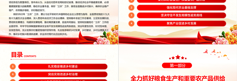 中央一号文件PPT党政风优质关于做好全面推进乡村振兴重点工作的意见党课课件