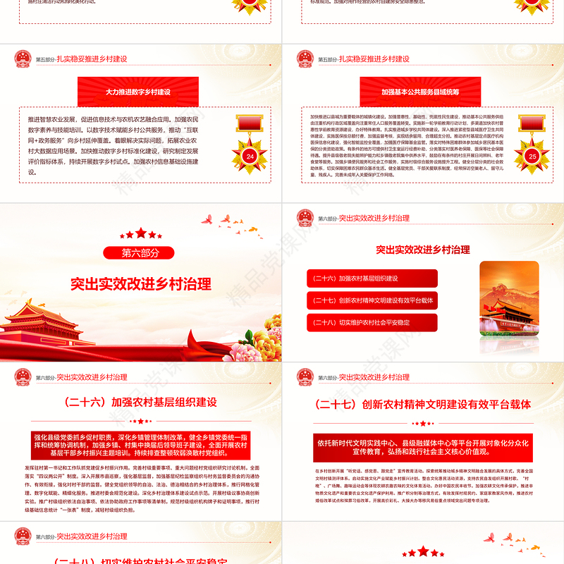 中央一号文件PPT党政风优质关于做好全面推进乡村振兴重点工作的意见党课课件
