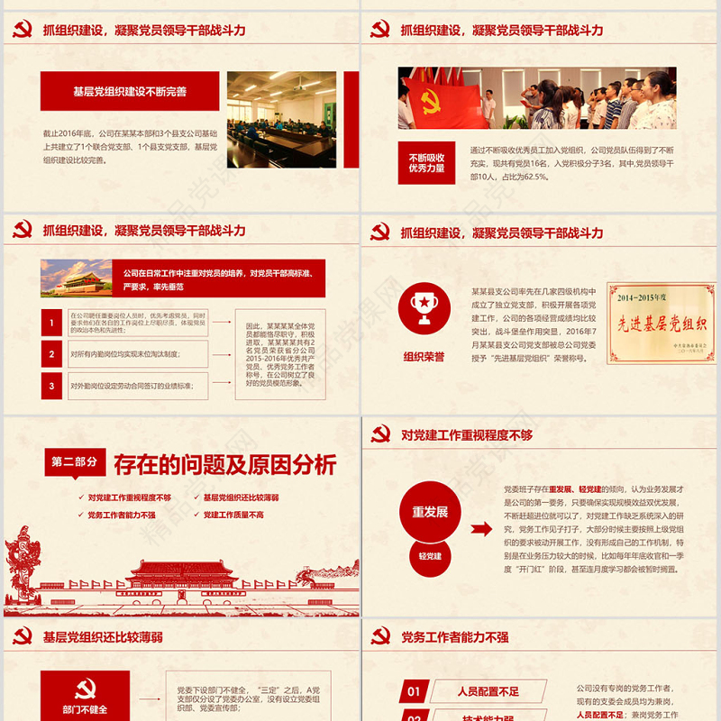 党员干部党委书记述职报告党支部工作总结ppt