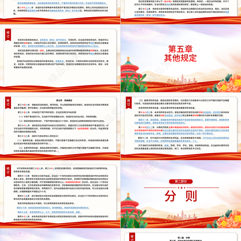中国共产党纪律处分条例解读（2023年新旧对照版）PPT红色精美纪律处分条例新变化党课课件