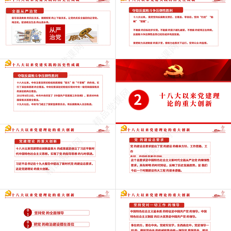 2021十八大以来党的建设历史性成就回眸PPT庆祝建党100周年党史学习系列党课课件