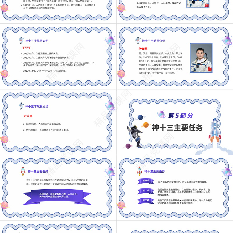 神州十三号PT星空科技感中国空间站时代探索宇宙遨游太空航天知识介绍模板