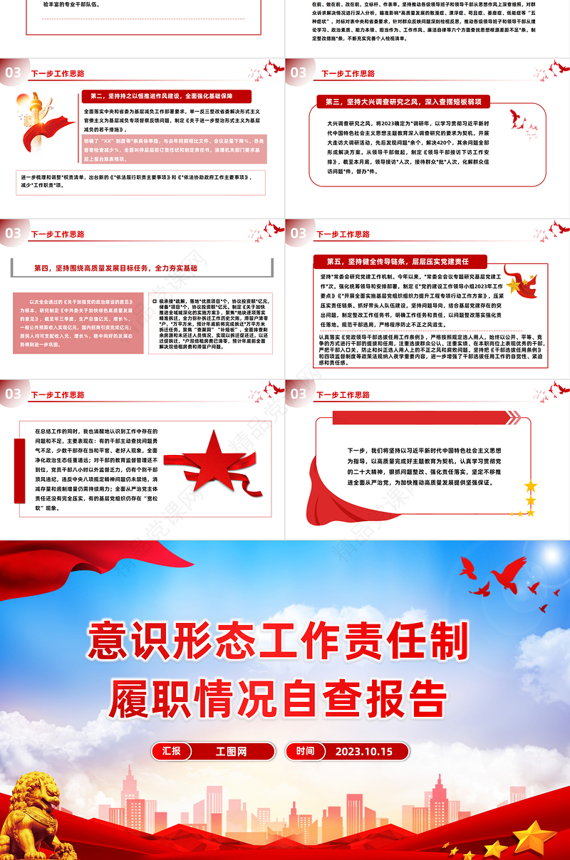 意识形态工作责任制履职情况自查报告工作汇报PPT模板