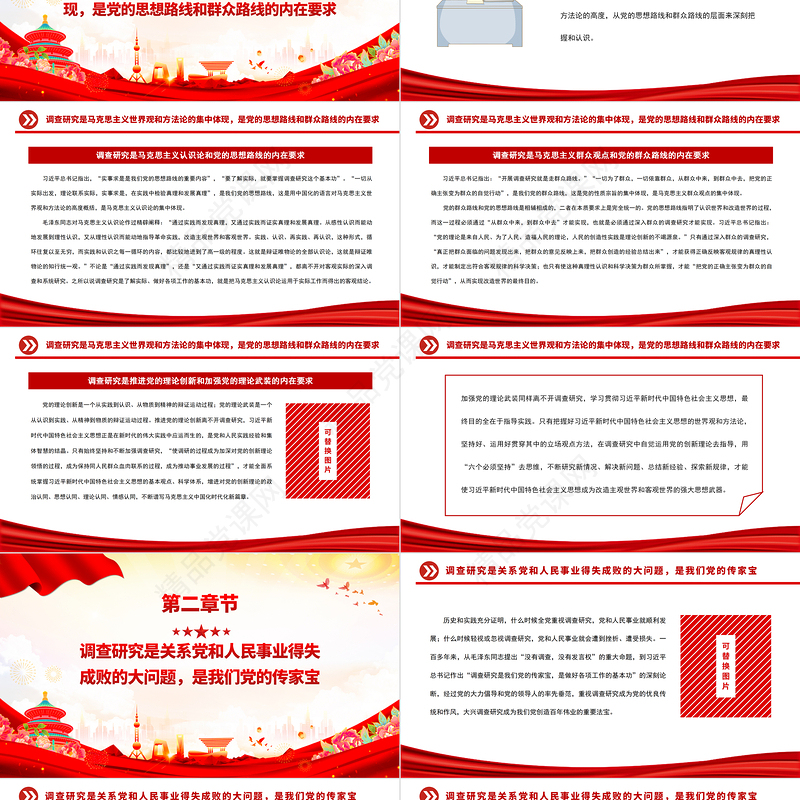 调查研究是我们党创造新民主主义革命伟大成就的重要法宝PPT红色党政风2023深入学习贯彻习近平新时代中国特色社会主义思想主题教育党课