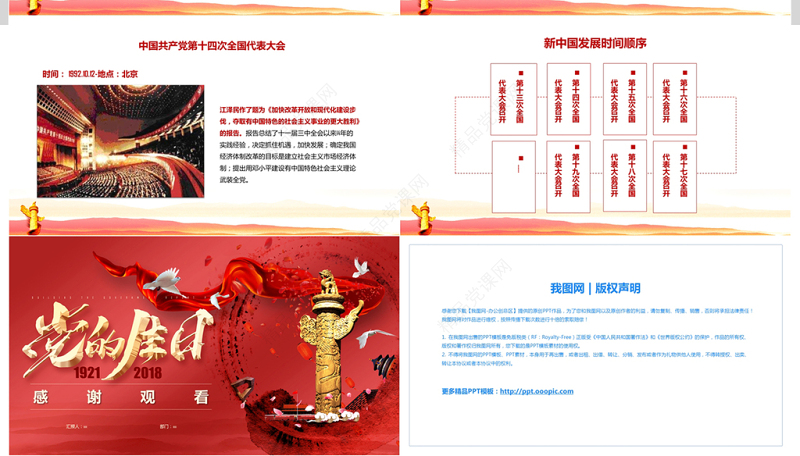 党的生日光辉的历程建党节97周年建党节ppt模板