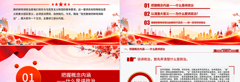 党建风党员要旗帜鲜明讲政治PPT微党课