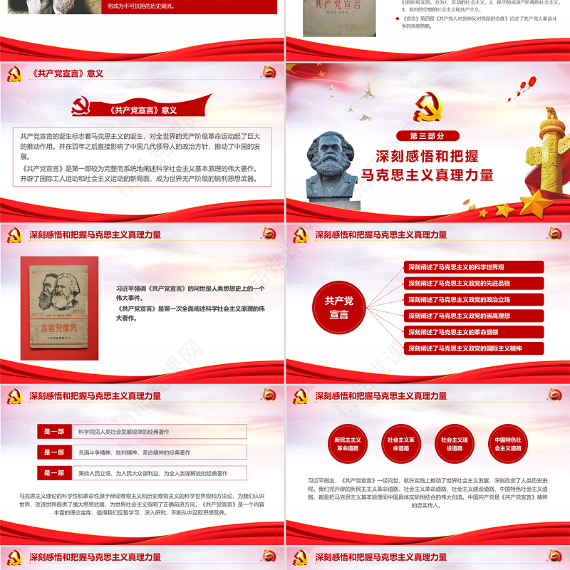 党政党课马克思诞辰纪念日伟人纪念日活动PPT模板