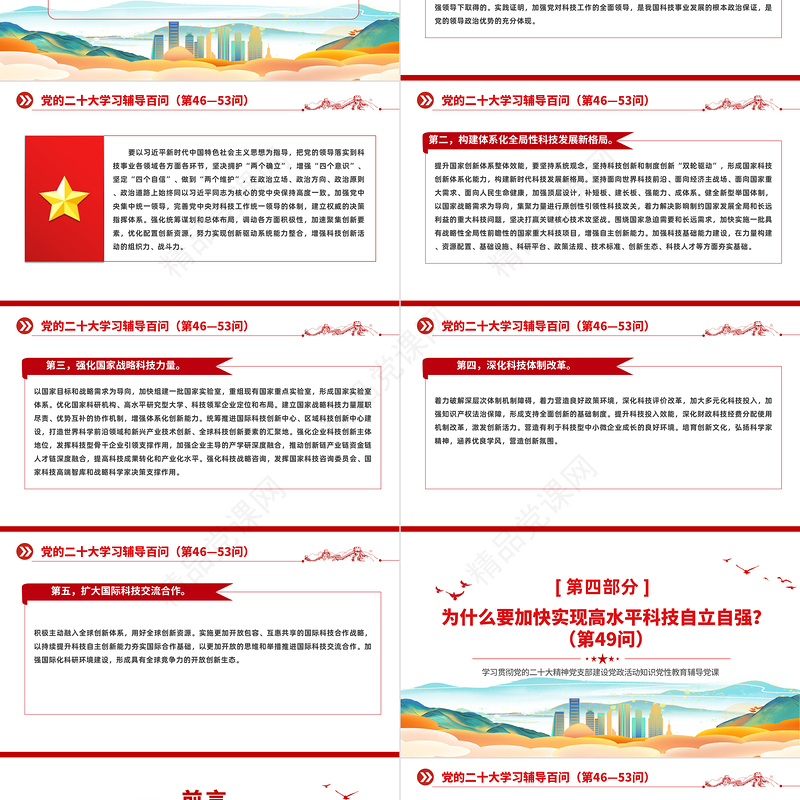 2023党二十大报告学习辅导百问（第46—53问）关于中国式现代化PPT精品风党员干部学习教育专题党课课件模板