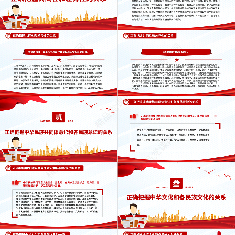 正确把握民族工作的“四个关系”PPT党政风党员干部学习教育党课课件