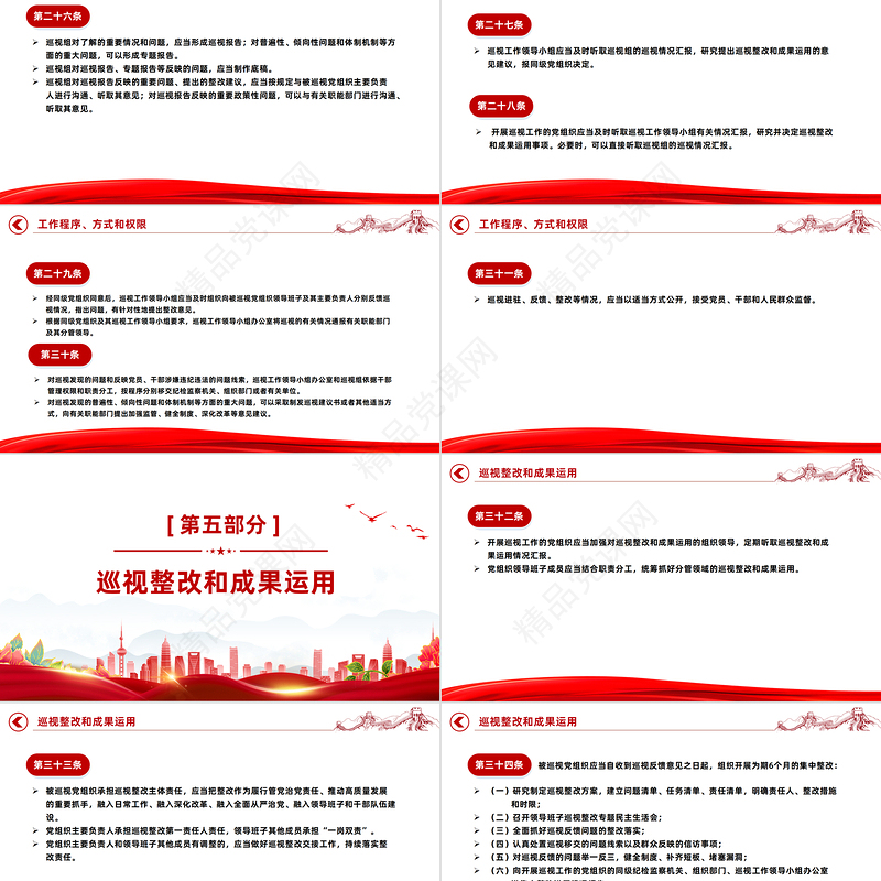 深入学习《中国共产党巡视工作条例》PPT党课课件模板