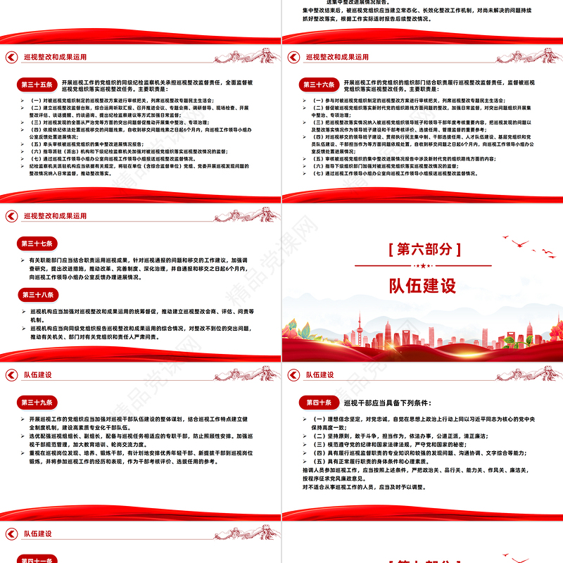 深入学习《中国共产党巡视工作条例》PPT党课课件模板