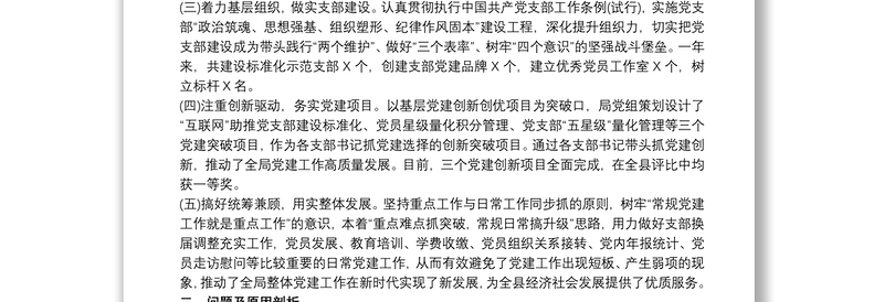 党组织书记抓基层党建工作年度述职报告及下一步工作打算