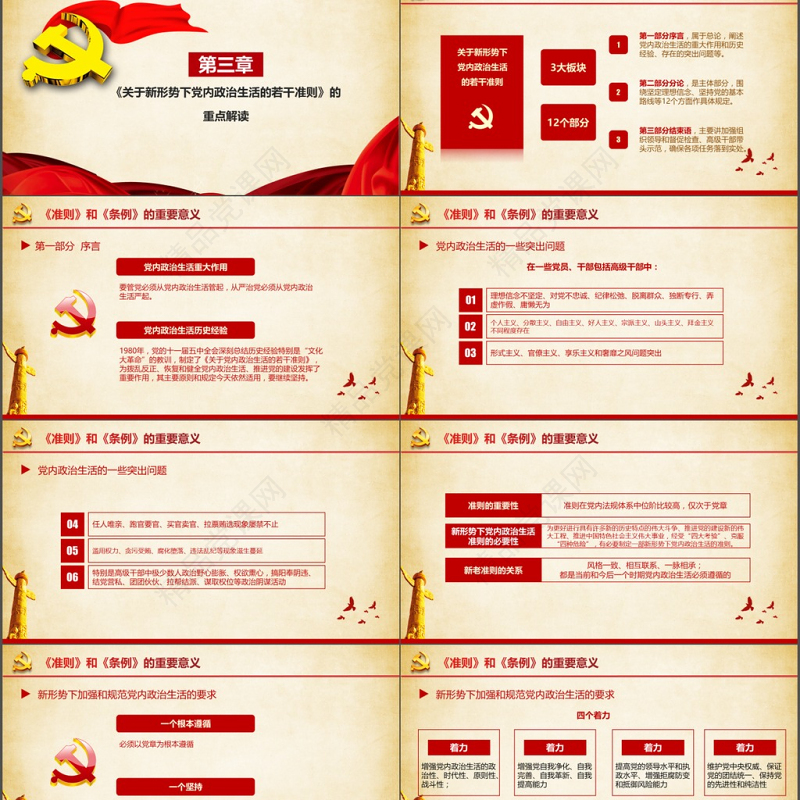 党建新形势下党内政治生活的若干准则PPT