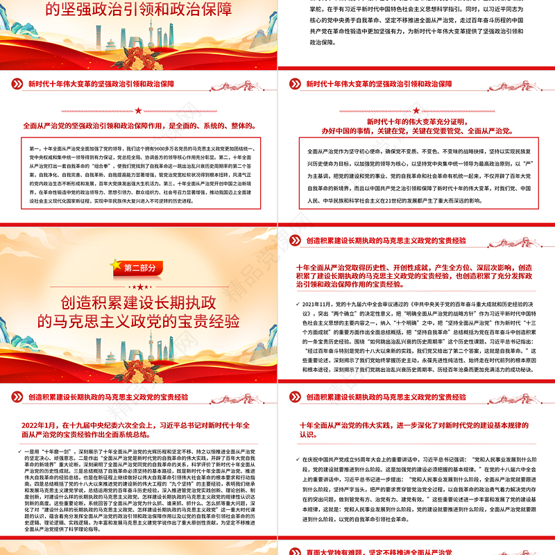 2023充分发挥全面从严治党的政治引领和政治保障作用PPT优质党建风深入学习宣传贯彻党的二十大精神主题专题党课课件