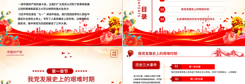 党的光辉历程PPT中国共产党成立104周年党史学习教育党课